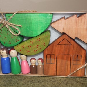 Peg Doll Play Set Woodland Family