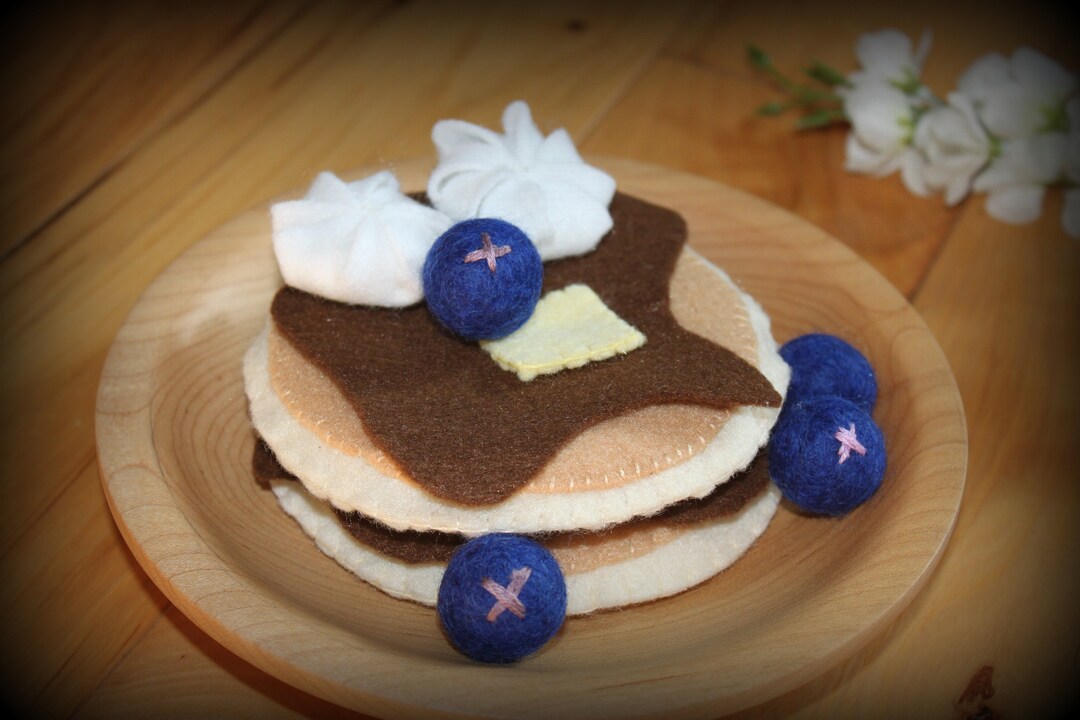 Felt Play Food Pancakes With Blueberries Etsy