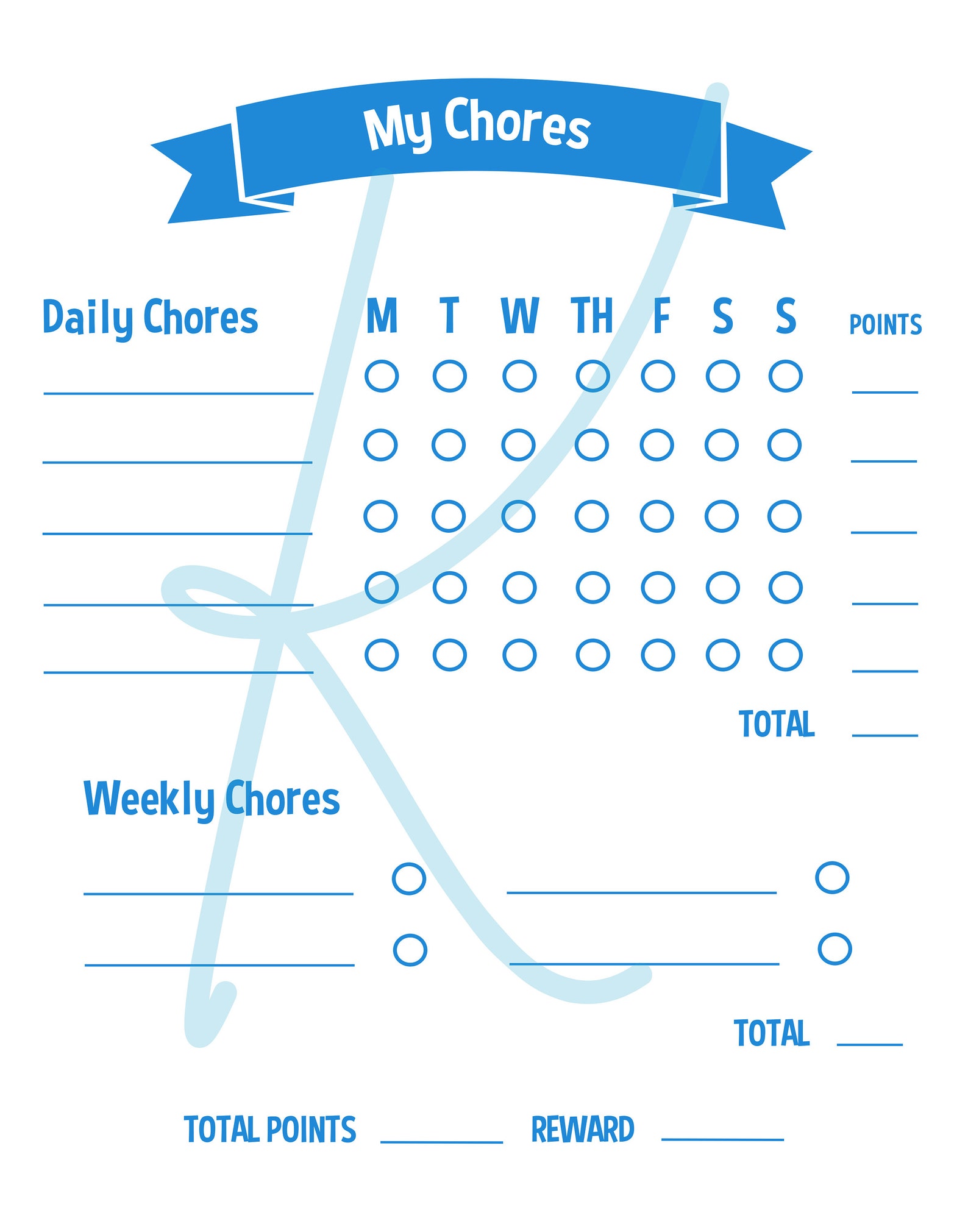 Chore Chart With Points