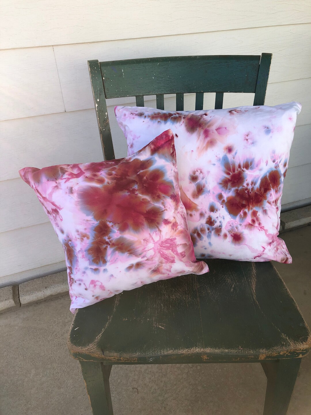Tie Dye Ice Dye Pillow Cover Set. 18 Inch Square and 14 Inch Etsy