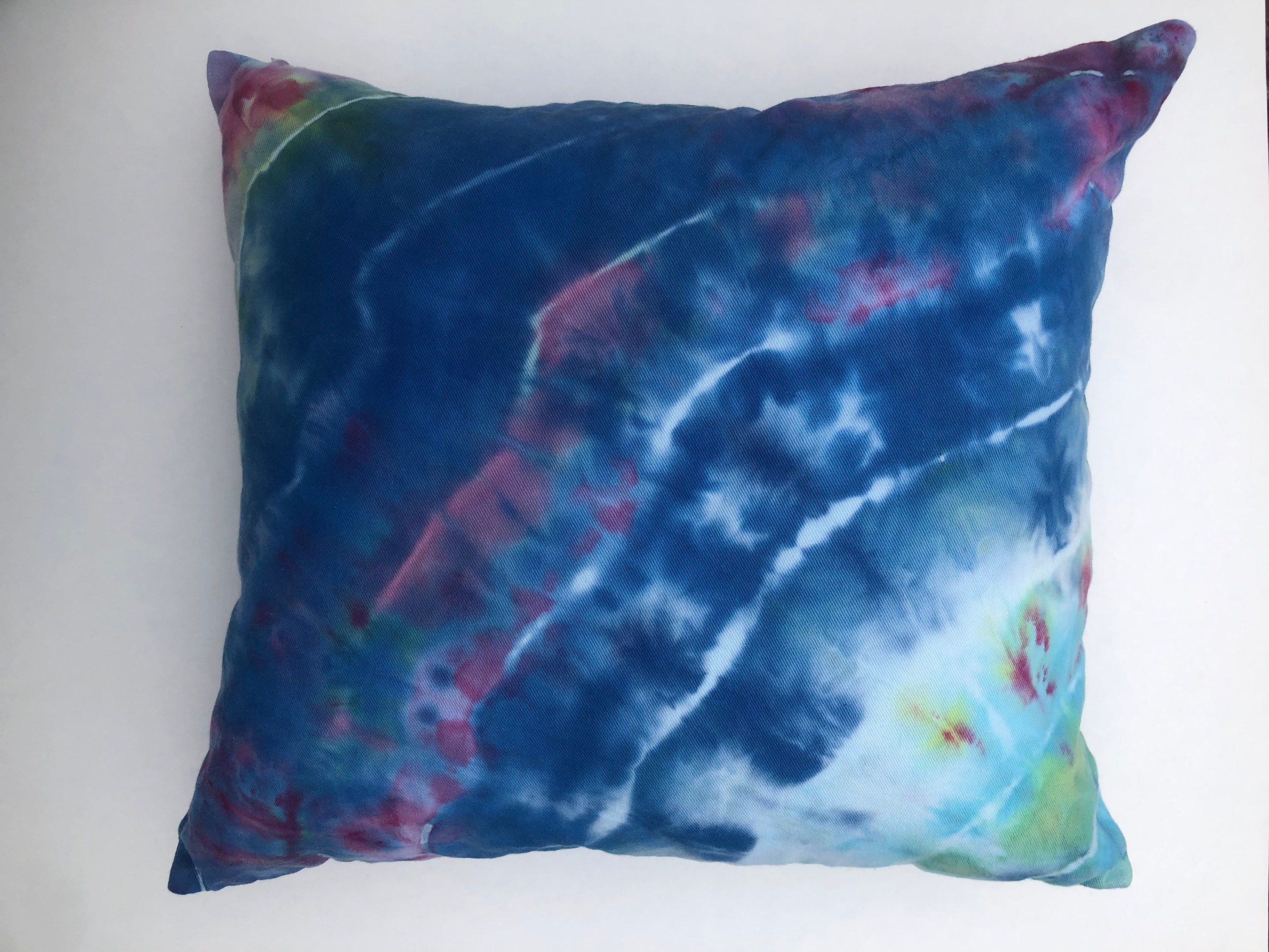 Tie dye ice dye pillow cover. 16 inch square. Etsy