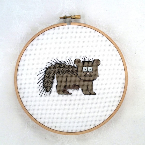 Porcupine cross stitch pattern, animal embroidery, cute needlepoint, digital download, PDF pattern, woodland creature, forest printable