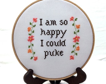 Sarcastic embroidery finish, humorous cross stitch, funny wall hanging, snarky home decor, sassy needlepoint, handmade home accent