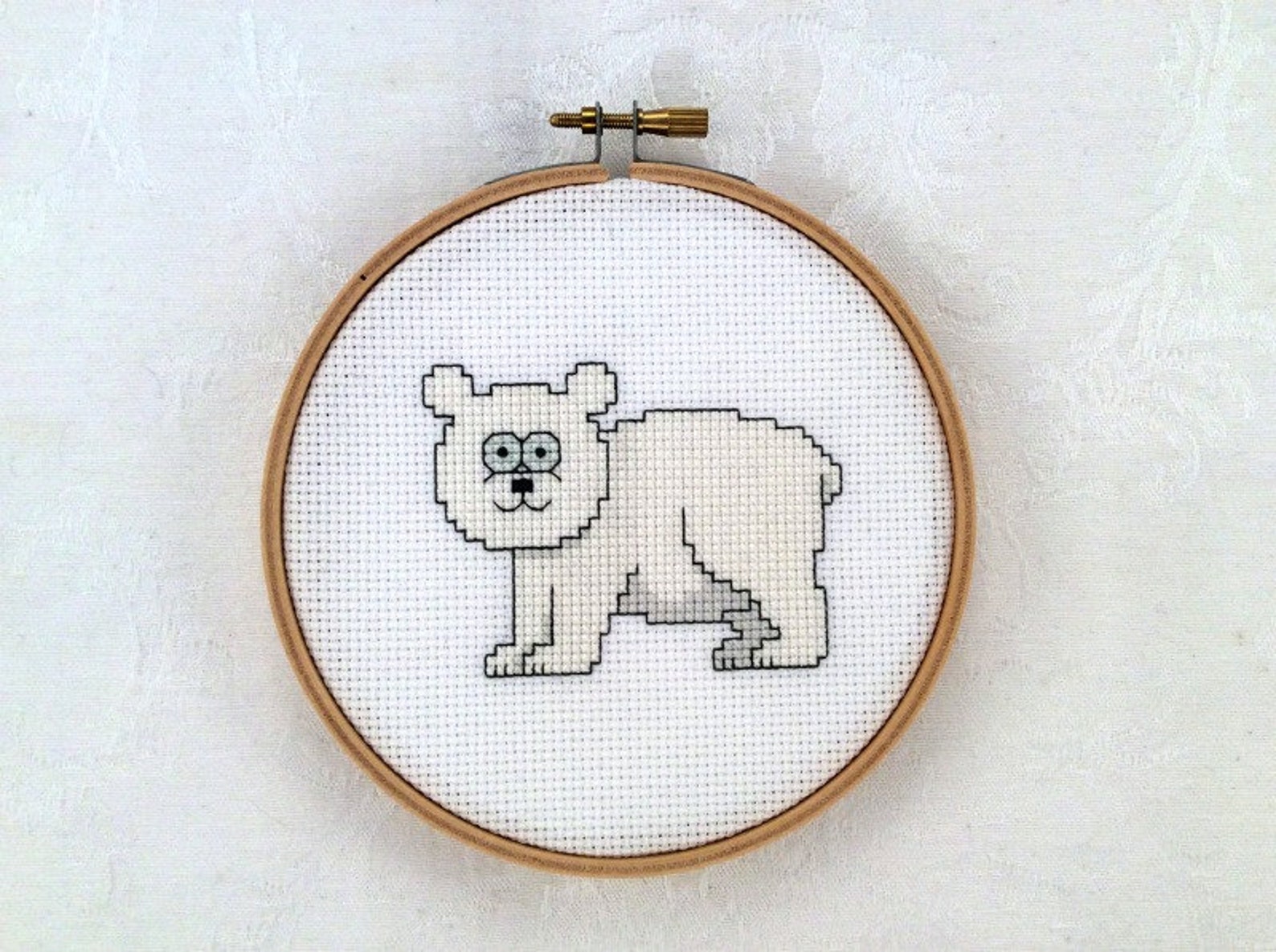 Polar Bear Cross Stitch Pattern Needlepoint White Bear Etsy