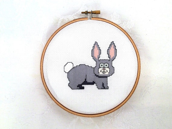 Bunny cross stitch pattern rabbit needlepoint animal