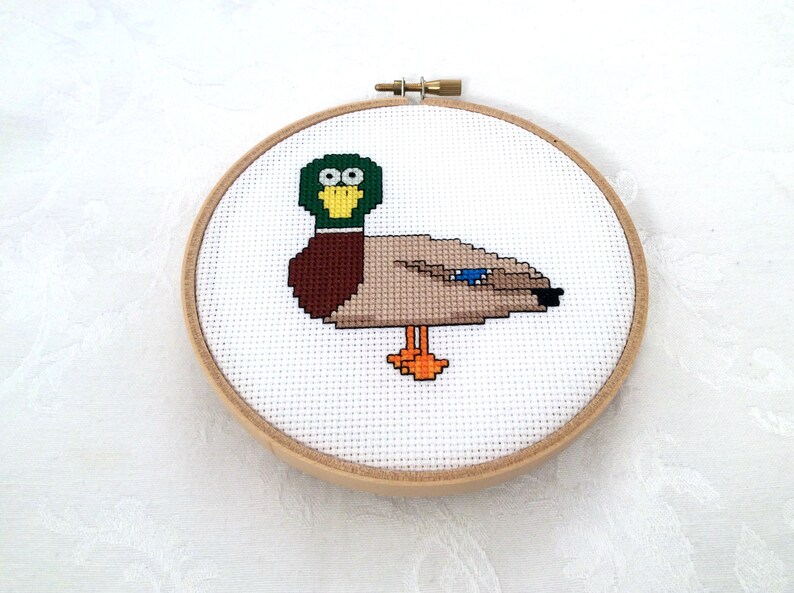 Duck Cross Stitch Pattern Animal Embroidery Bird Etsy