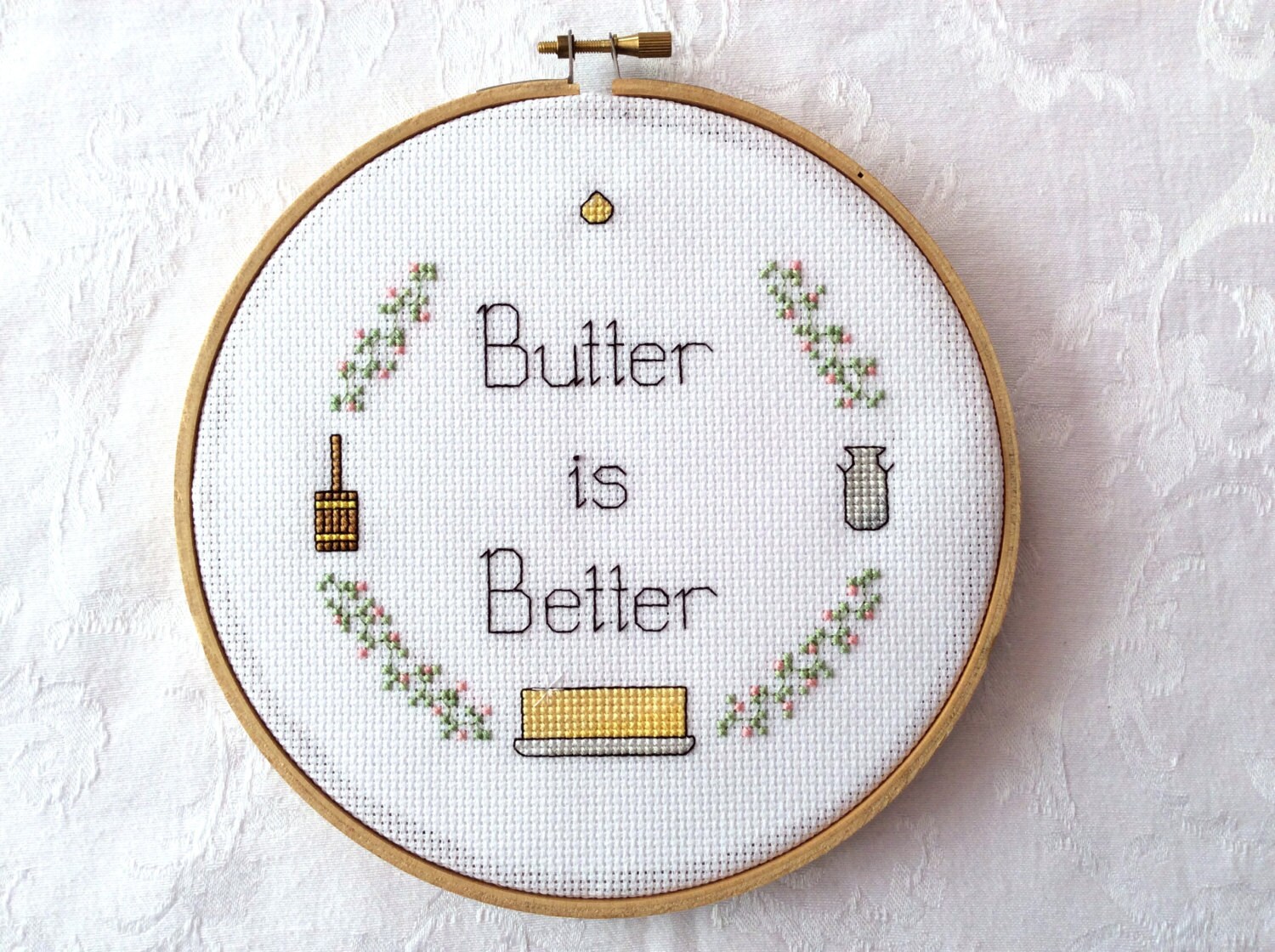 Butter is Better Cross Stitch Pattern, PDF Pattern, Kitchen Xstitch