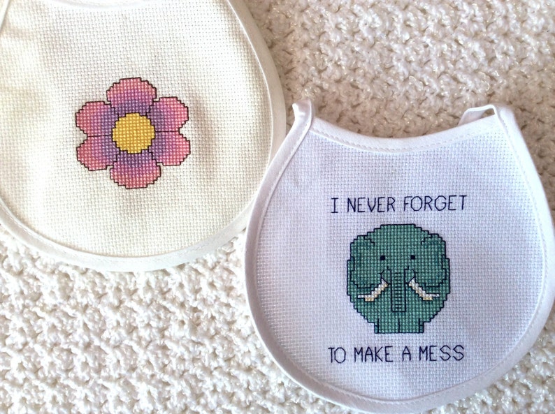 Baby Bibs Cross Stitch Pack Rainbow Sunshine Elephant Etsy
