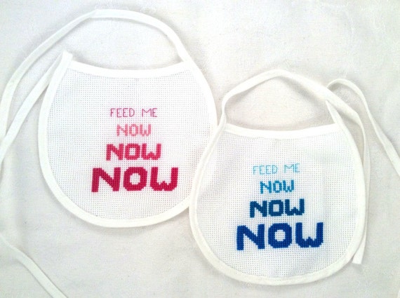 cross stitch baby bibs