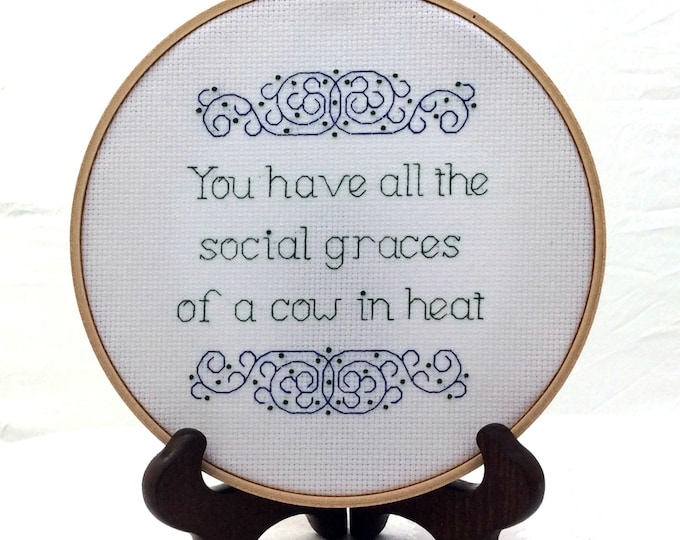 Rude Finished Needlepoint Insulting Wall Hanging Snarky Home Etsy