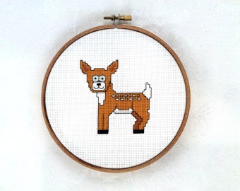 Deer cross stitch pattern, fawn needlepoint, forest friend PDF pattern, whitetail embroidery, woodland creature printable, forest animal