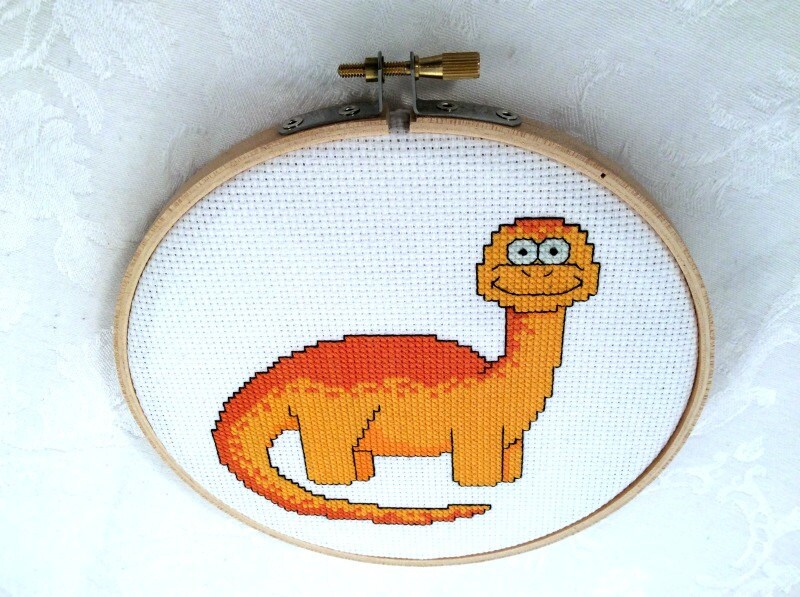 Bronatsaurus Chart Pattern Brontosaurus Cross Stitch Pattern, Dinosaur PDF Pattern, Bronto ...