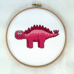 Stegosaurus cross stitch pattern, dinosaur needlepoint, prehistoric embroidery, cute PDF pattern, dino printable, digital download, animal