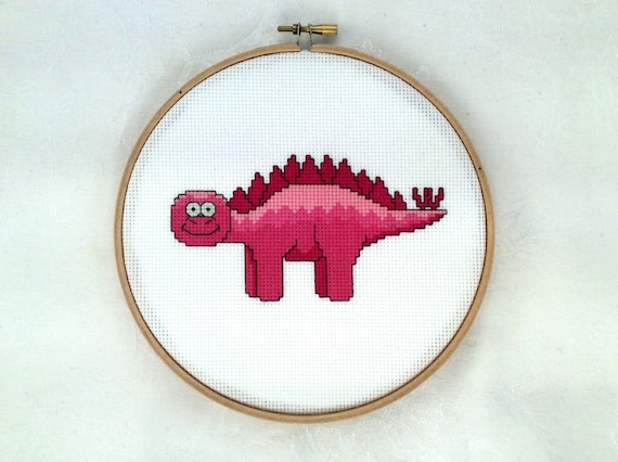 Stegosaurus Cross Stitch Pattern Dinosaur Needlepoint Etsy
