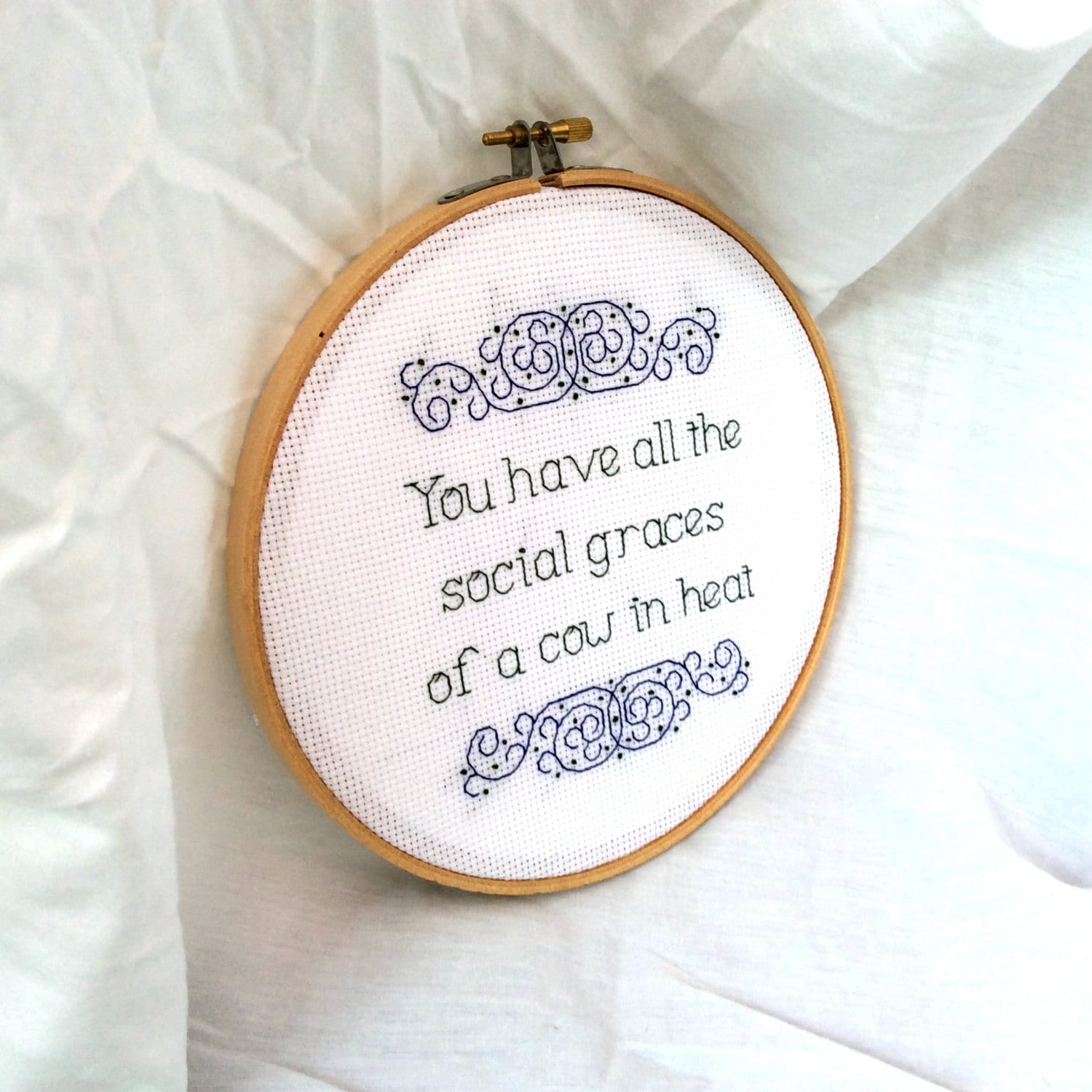 Social Graces Embroidery, Sarcastic Cross Stitch Pattern, PDF Pattern