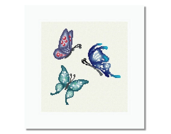 Butterfly Cross Stitch Pattern Butterflies Cross Stitch Pattern Spring X Stitch Flowers PDF Pattern