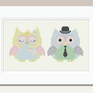 Cross Stitch Pattern Baby Owl, Bird, Kids Counted X Stitch Chart Love Funny Embroidery Design Easy Nursery DiY Sampler PDF- INSTANT DOWNLOAD