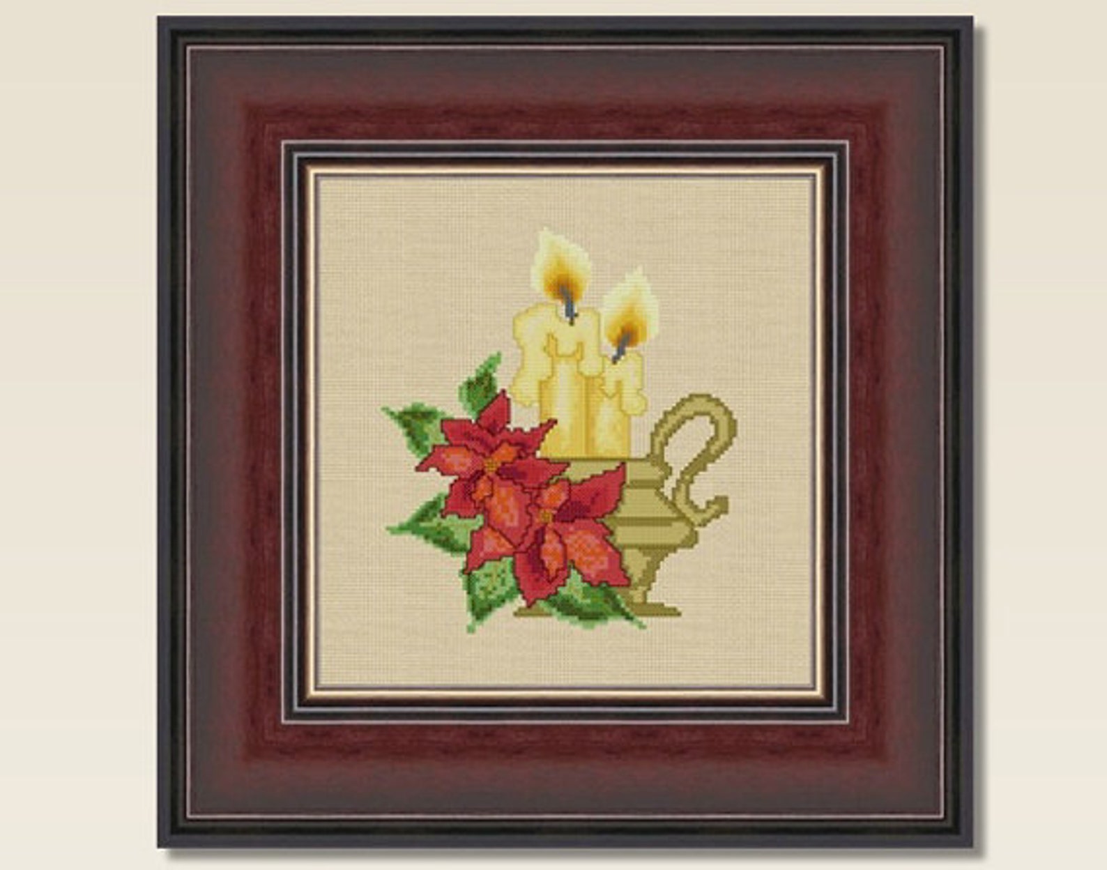 Christmas candles PDF Cross Stitch Pattern INSTANT Etsy