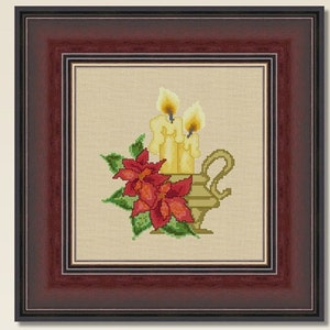 Christmas candles -  PDF Cross Stitch Pattern - INSTANT DOWNLOAD