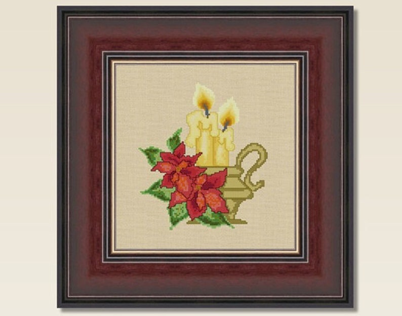 Christmas candles PDF Cross Stitch Pattern INSTANT Etsy