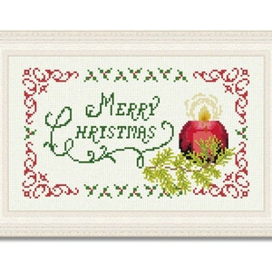 Cross Stitch Pattern Merry Christmas, Counted Cross Stitch Chart, Embroidery Design, Quote, Blessing, Easy, Diy, PDF file - INSTANT DOWNLOAD