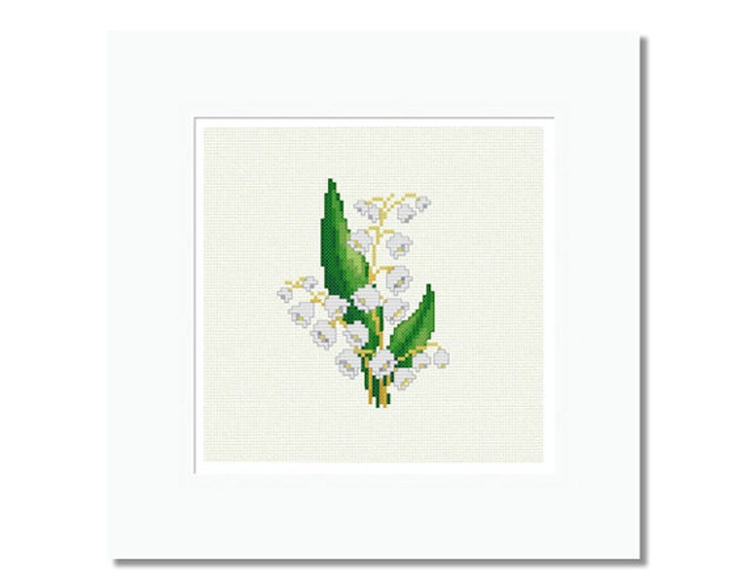 Cross Stitch Pattern Lily of the Valley Flower Embroidery Design Baby  Nursery Easy Counted X Chart Diy Spring Sampler PDF INSTANT DOWNLOAD - Etsy