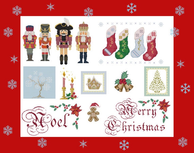 Christmas Counted Cross Stitch Patterns Collection Charts, Embroidery ...