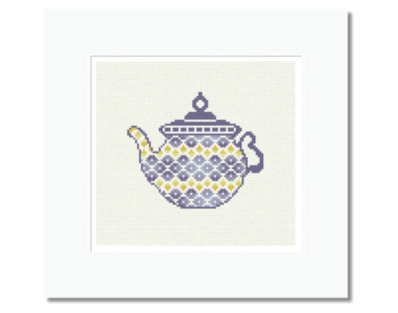 Cross Stitch Pattern, Set, Teapot, Teacup, Cream Jug, Counted Cross