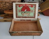 Old Wood House of Crane Little Crane Cigar Box Tobacco Collectible