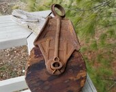 Antique Wood Iron Pulley Rustic Farmhouse Decor