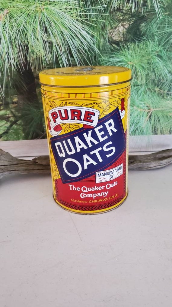 Vintage 1984 Quaker Oats Tin: Retro Kitchen Storage - Etsy