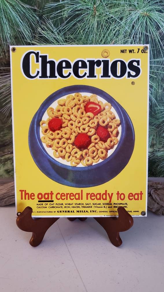 Buy Vintage Cheerios Porcelain Sign: General Mills Advertising, 1980s ...