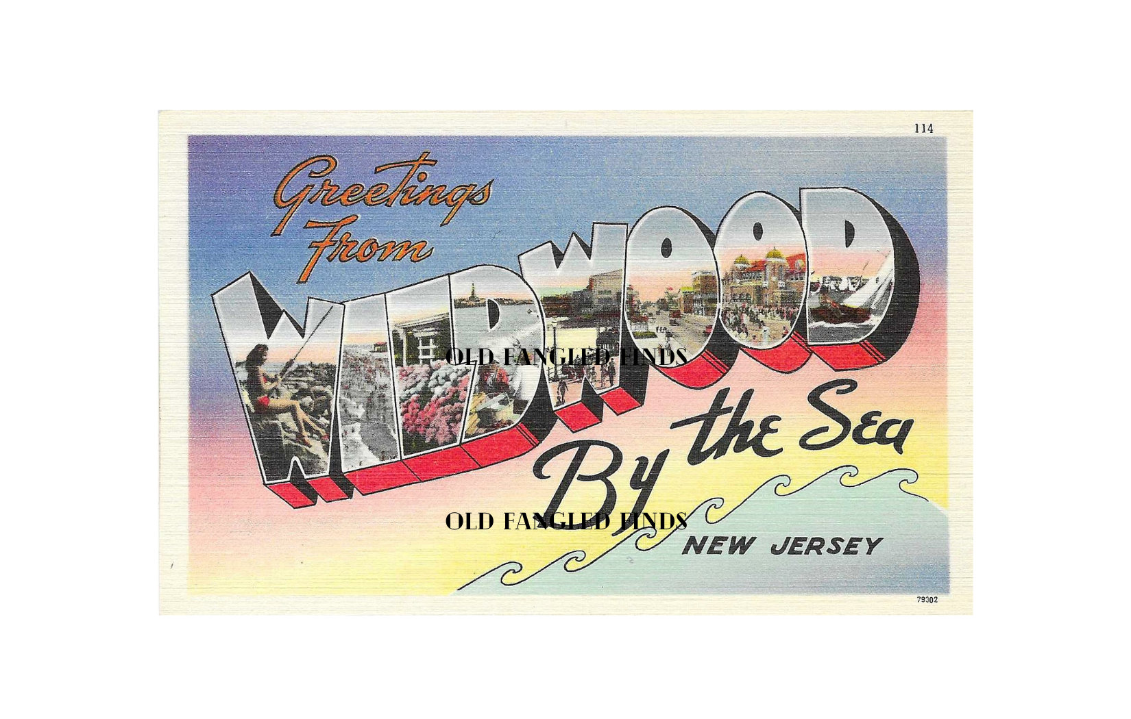 Wildwood by the Sea NJ Linen Postcard Art (digital Download) - Etsy