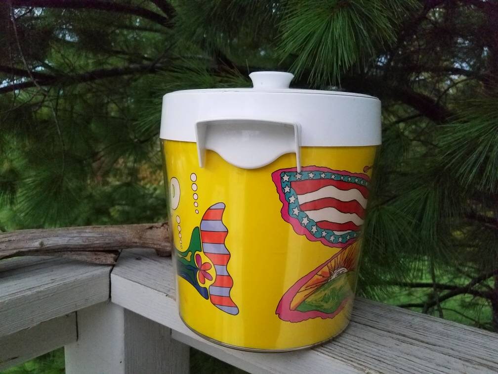 保存容器・ケース 70-80s PETER MAX vintage tableware Vintage 1960's PSYCHEDELIC 7UP Ice Bucket Pat Dypold Pop Art Peter
