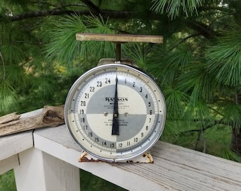 Hanson 25 Pound Kitchen Scale Model 1371 Vintage Farmhouse Decor
