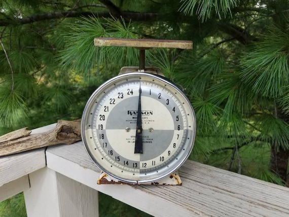 Hanson 25 Pound Kitchen Scale Model 1371 Vintage Farmhouse Decor