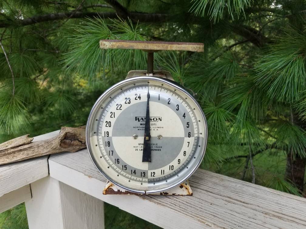 Hanson 25 Pound Kitchen Scale Model 1371 Vintage Farmhouse Decor