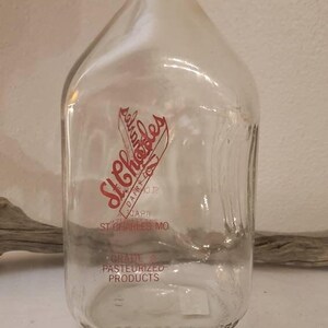 St. Charles Dairy Company, St. Charles, MO Glass Half Gallon Bottle Red Graphics  #2369