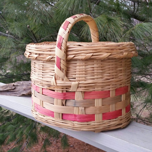 Wicker Basket With Lid Etsy