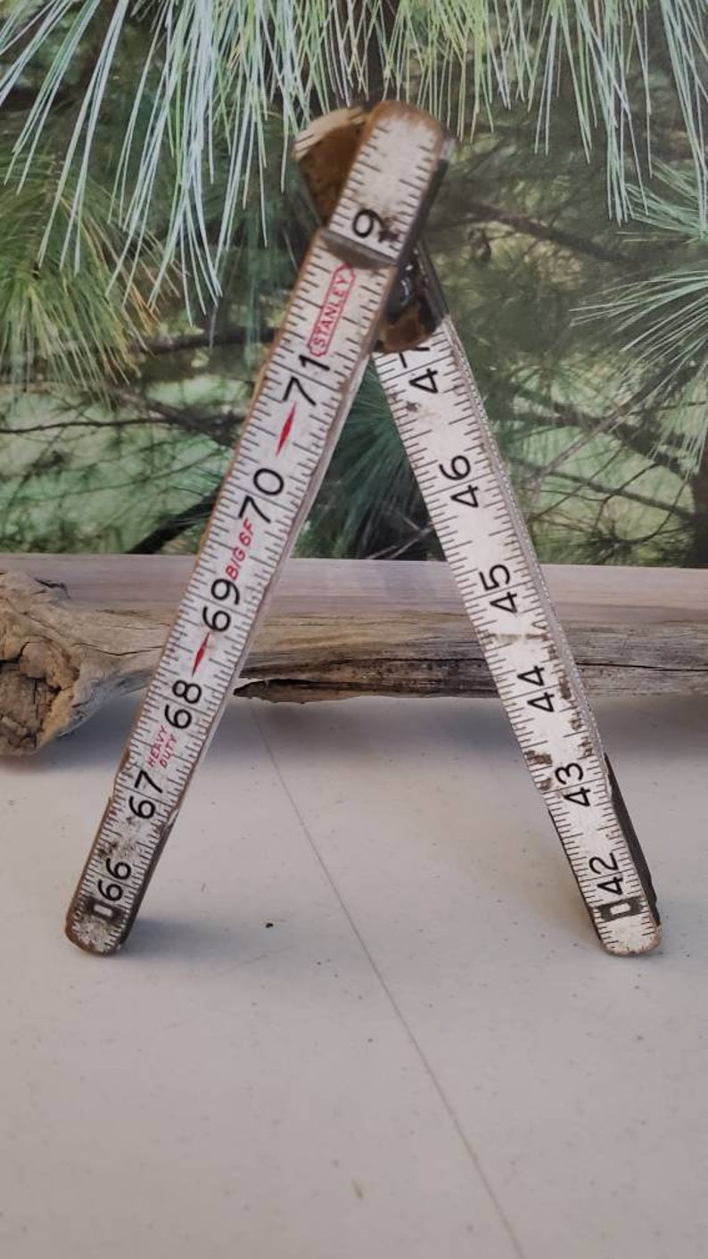 Stanley Heavy Duty Big 6F Folding Ruler Broken End Vintage Measuring ...