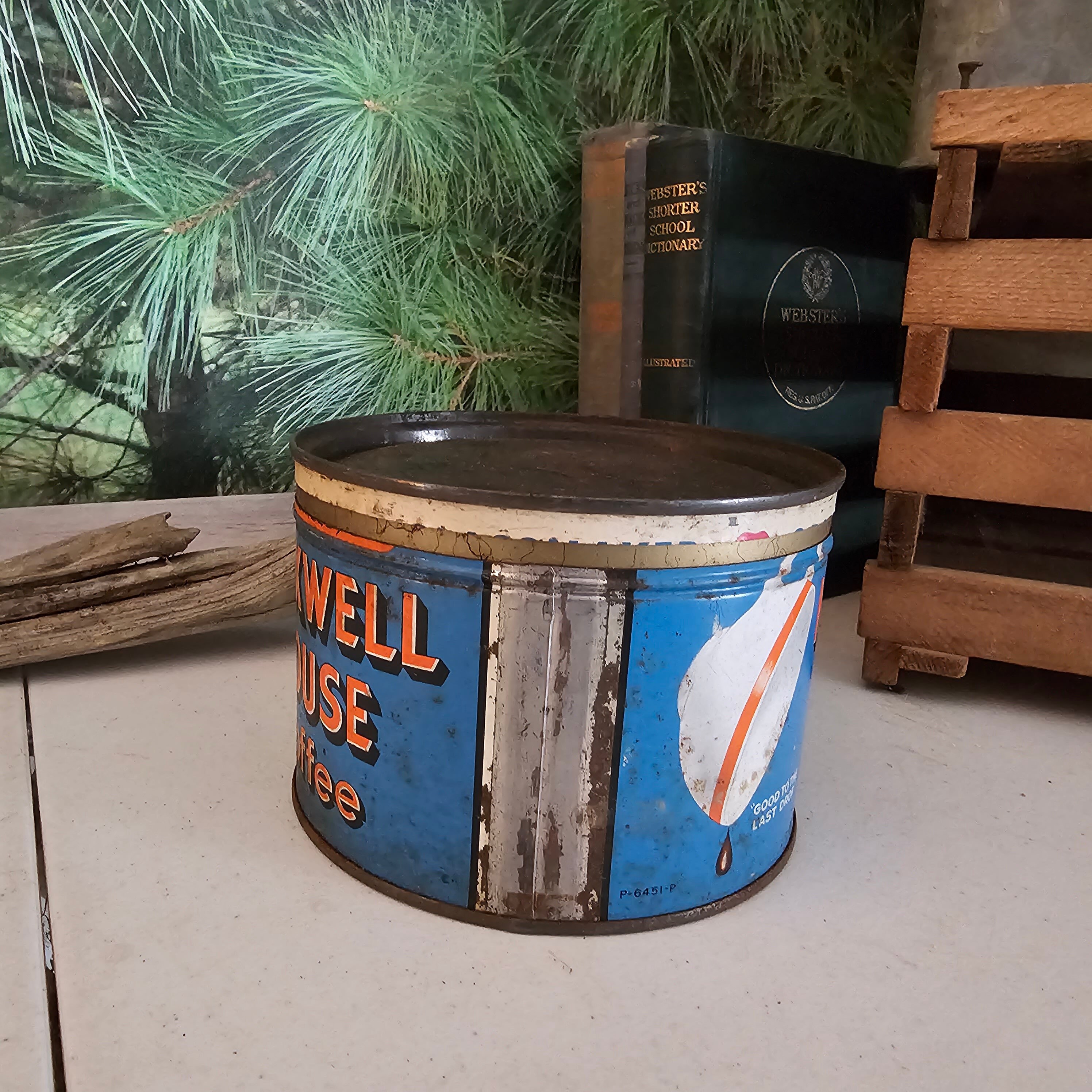 1940s Maxwell House Coffee Can 1 Lb With Lid Antique Coffee 