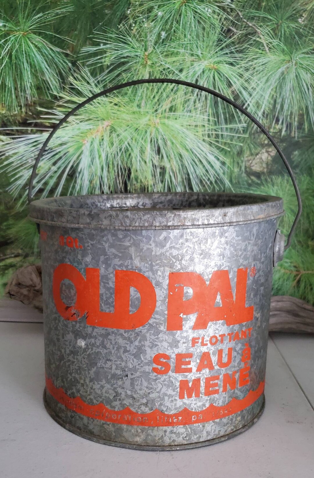 Old Pal 2 Piece Galvanized Floating Minnow Bucket Vintage Etsy
