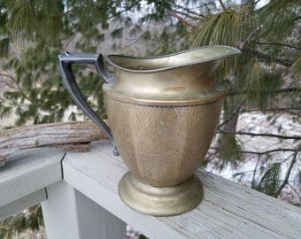 Hammered Silver Plate Over Nickel Pitcher