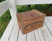 Anheuser Busch 1876 - 1976 Wood Beer Crate 100 Year Anniversary Crate / Wood Beer Storage Crate