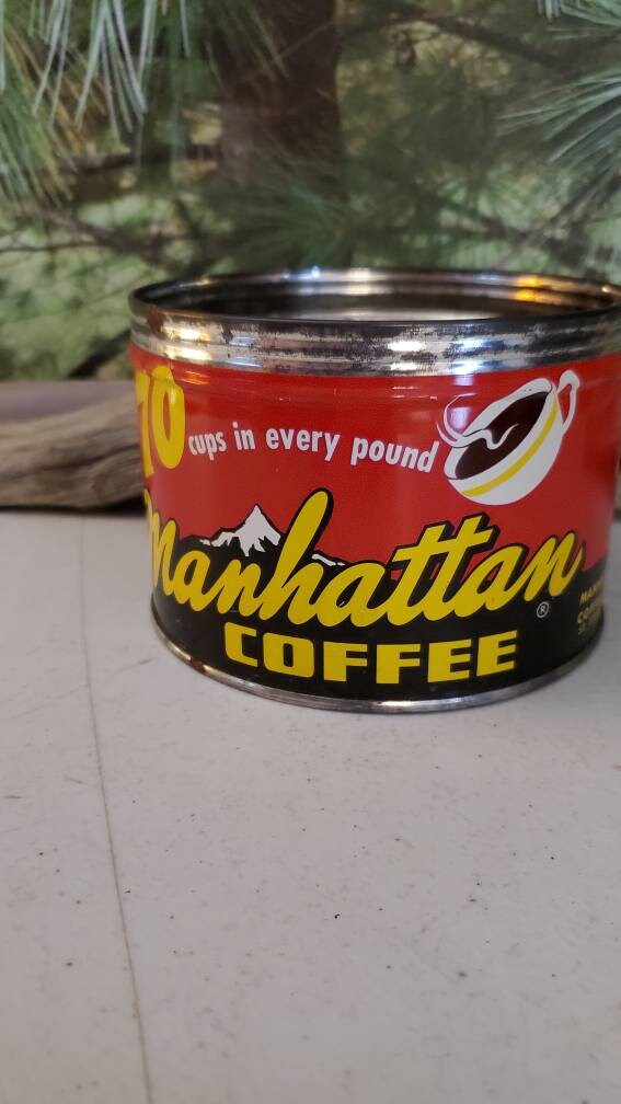 Antique Manhattan Coffee Can Red, Yellow, & Black No Lid #3050 - Etsy