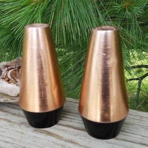Anodized Pink Aluminum Salt & Pepper Shakers Atomic Mid Century Kitchenware