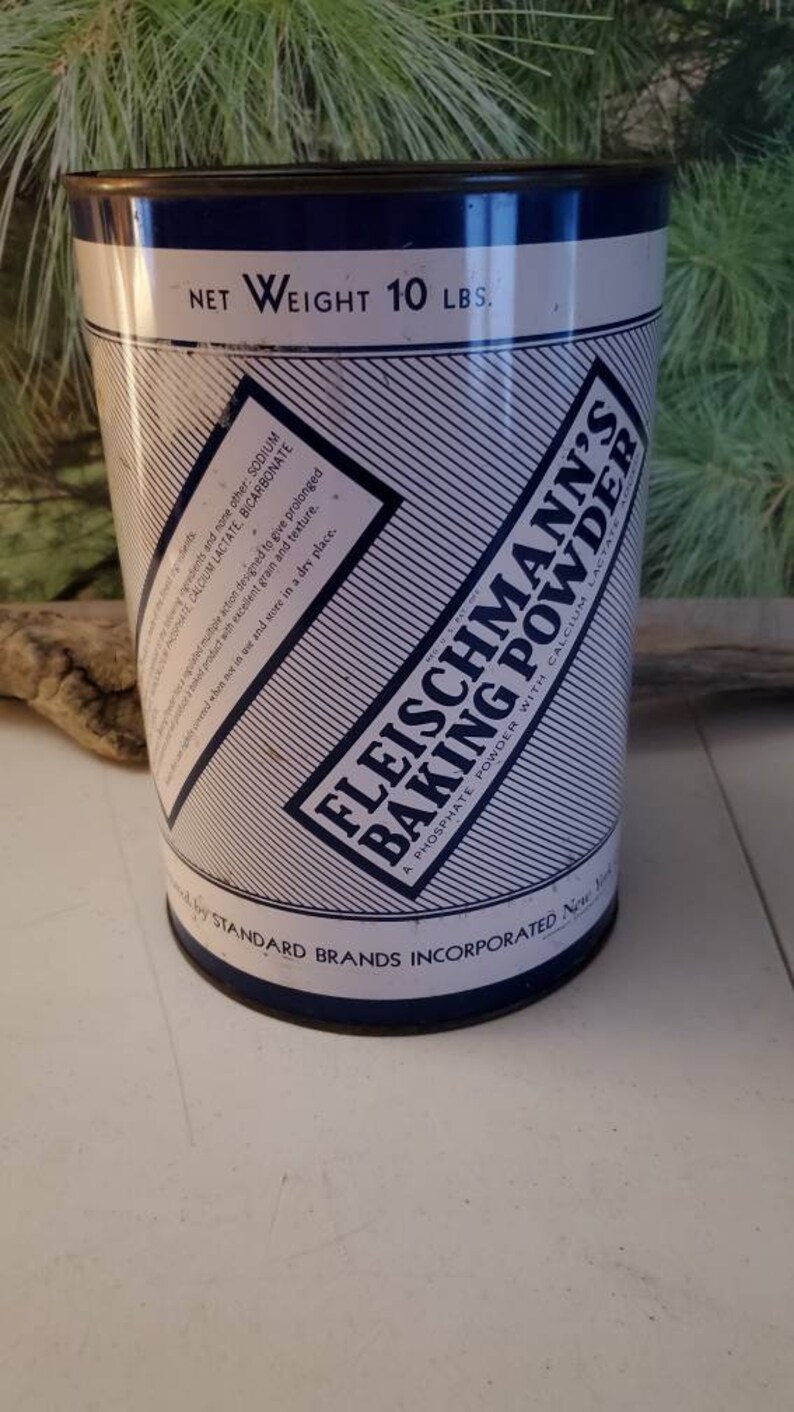 FLEISCHMANN'S Baking Powder 10 Lb Can Blue & White Etsy