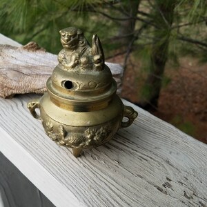 Vintage Brass Pipe Rest  Incense Burner Made in Korea Circa 1940/'s
