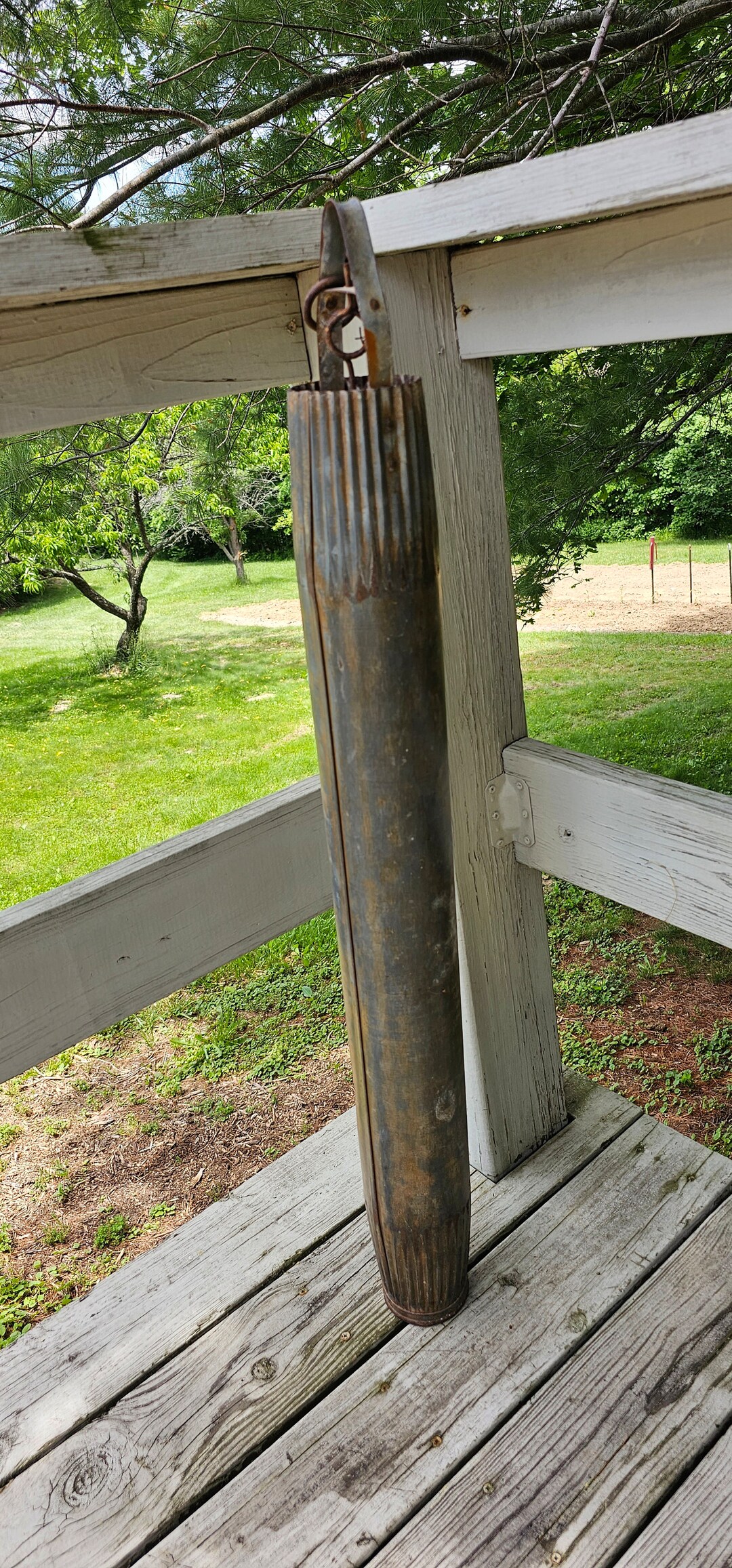 Antique Metal Water Well Draw Bucket Galvanized Cylinder Etsy