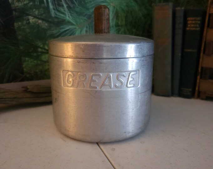 Spun Aluminum Grease Canister With Strainer Turner Specialty Vintage